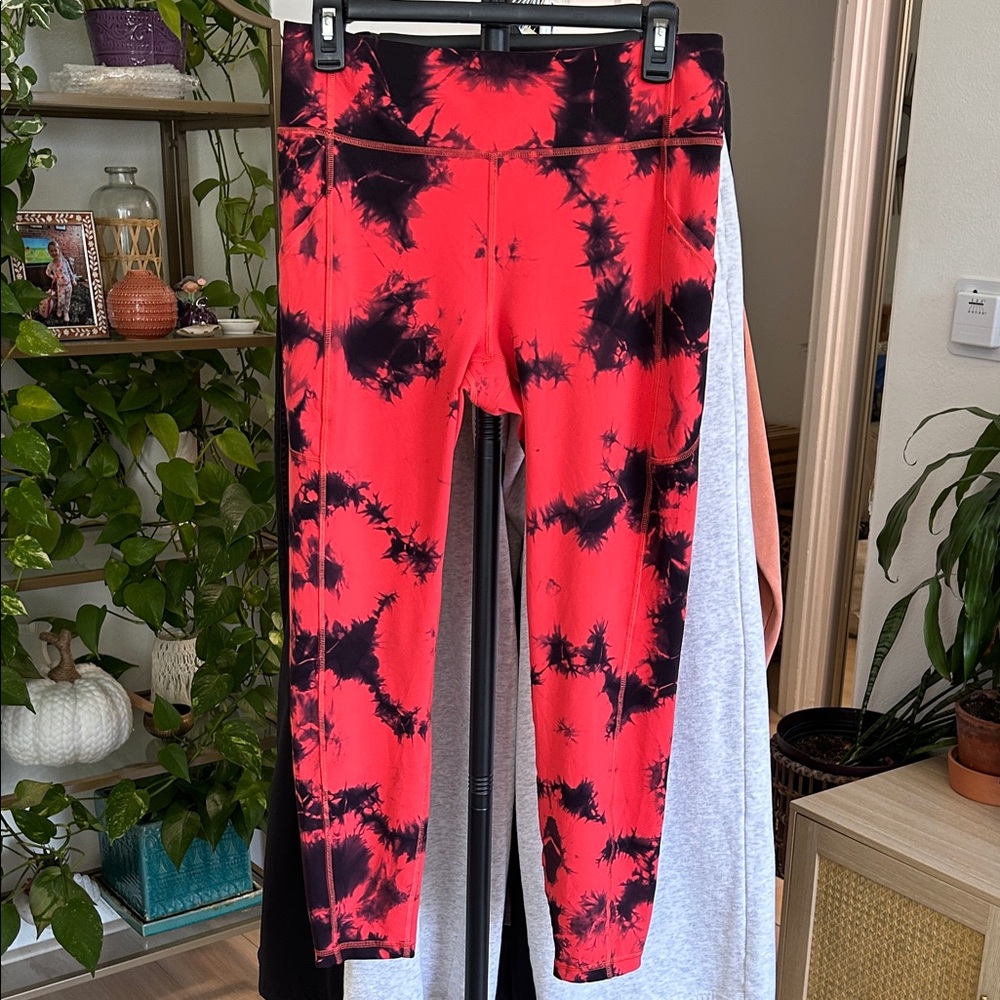 lululemon athletica Red and Black Tie-Dye Align Leggings